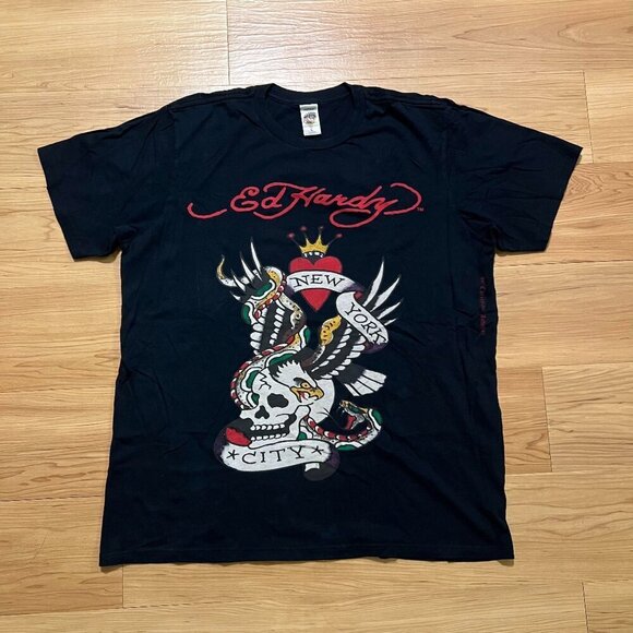 Y2K Ed Hardy by Christian Audigier skull shirt - Picture 1 of 7